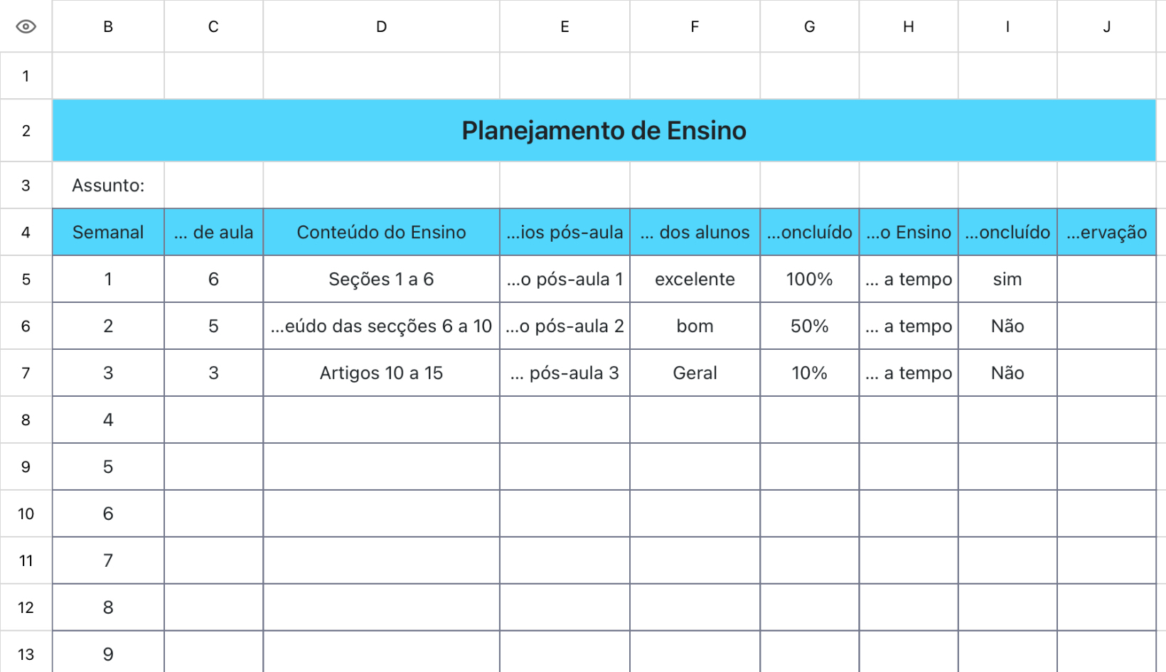 Planejamento de Ensino